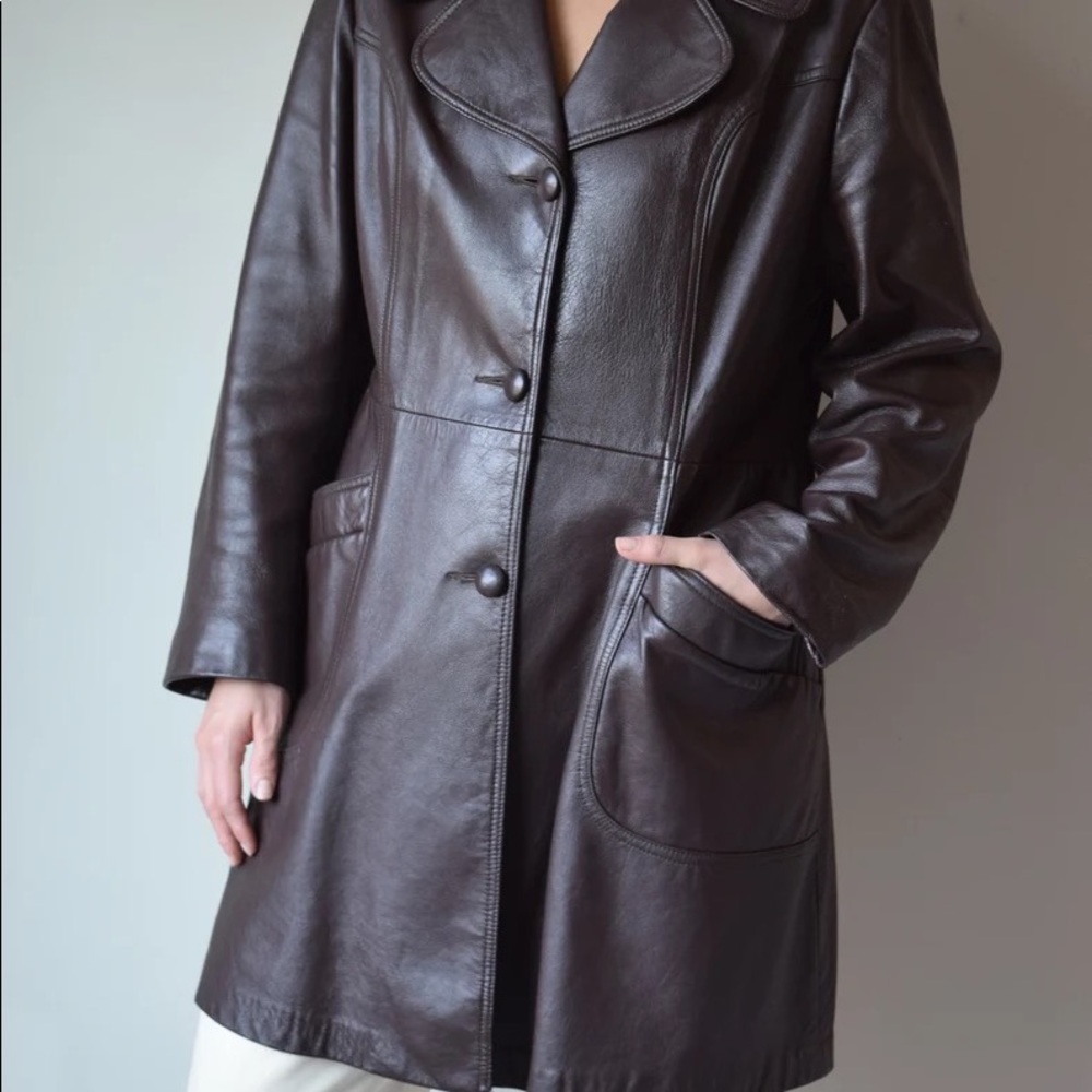 Chocolate brown vintage leather jacket